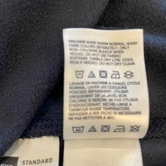 Lands’ End Men’s 3 Quarter Zip Fleece Jacket Pullover.  Navy Blue.  Size Medium - Picture 9 of 12